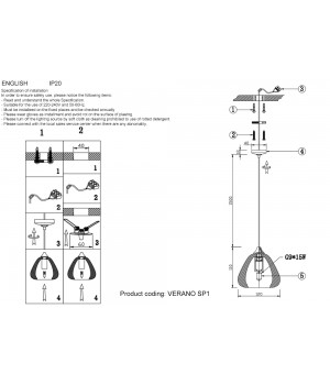 Светильник подвесной Crystal Lux VERANO SP1 TRANSPARENT-foto4