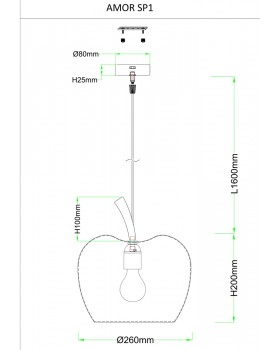 Светильник подвесной Crystal Lux AMOR SP1 LIGHT GREEN-foto5