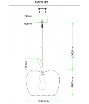 Светильник подвесной Crystal Lux AMOR SP1 LIGHT GREEN-foto5
