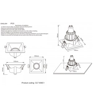 Светильник встраиваемый Crystal Lux CLT 009C1 BL-foto3