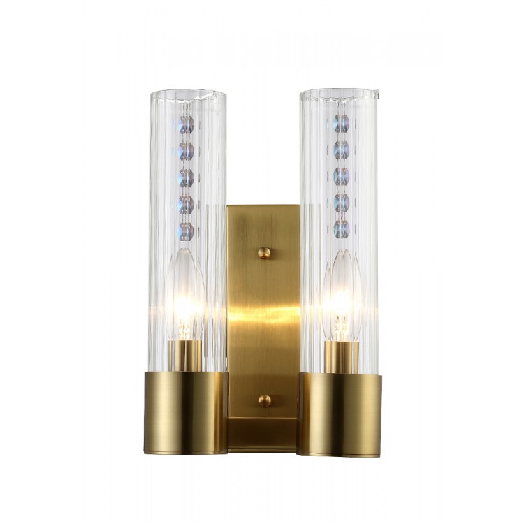 Бра Crystal Lux OTONO AP2 BRASS/TRANSPARENTE