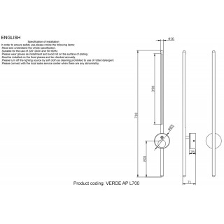 Поворотный настенный светильник Crystal Lux VERDE AP L700 BLACK-foto5