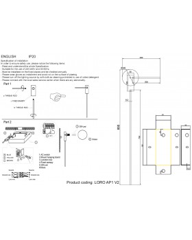 Бра Crystal Lux LORO AP1 V2 BLACK-foto3