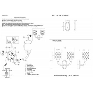 Бра Crystal Lux GRACIA AP2 GOLD-foto3