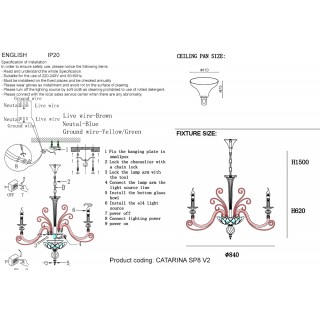 Люстра Crystal Lux CATARINA SP8 V2 GOLD/TRANSPARENT-COGNAC-foto4