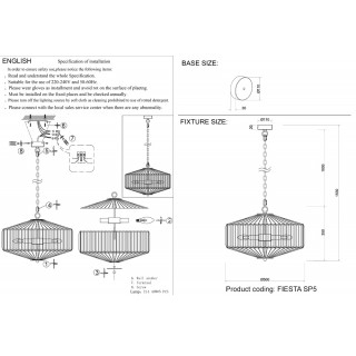 Люстра Crystal Lux FIESTA SP5 BRASS/TRANSPARENTE-foto5