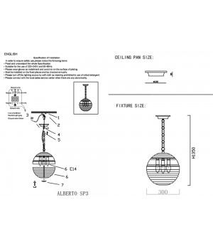 Светильник подвесной Crystal Lux ALBERTO SP3 CHROME/TRANSPARENTE-foto5
