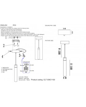 Светильник подвесной Crystal Lux CLT 036C1100 GO-foto3