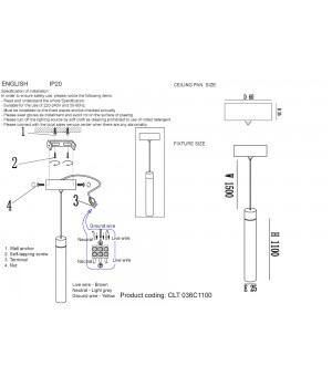 Светильник подвесной Crystal Lux CLT 036C1100 GO-foto3