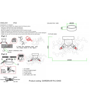 Бра Crystal Lux GARDEN AP-PL3 D400 CHROME-foto4