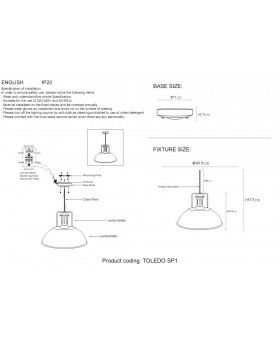 Светильник подвесной Crystal Lux TOLEDO SP1 V2 BROWN-foto3