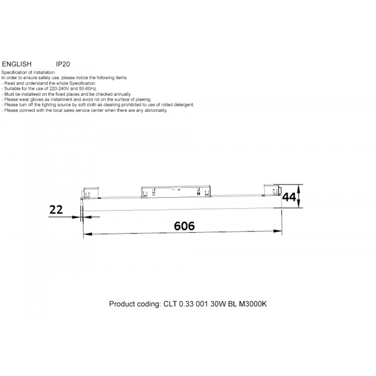 Светильник трековый магнитный Crystal Lux CLT 0.33 001 30W BL M3000K