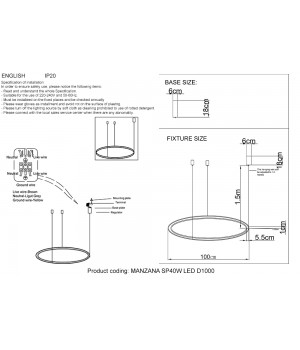 Люстра Crystal Lux MANZANA SP40W LED D1000 BLACK-foto4