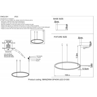 Люстра Crystal Lux MANZANA SP40W LED D1000 BLACK-foto4