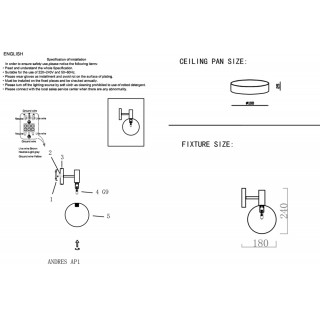 Бра Crystal Lux ANDRES AP1 BRONZE/TRANSPARENTE-foto5