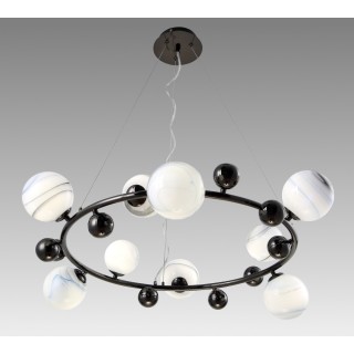 Светильник подвесной Crystal Lux SALVADORE SP9H BLACK CHROMIUM-foto2