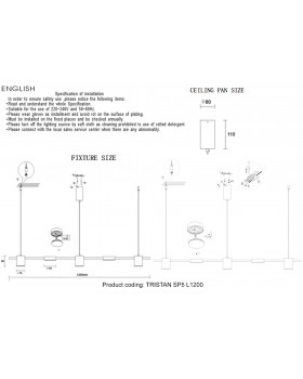 Светильник подвесной Crystal Lux TRISTAN SP5 L1200 GOLD-foto5