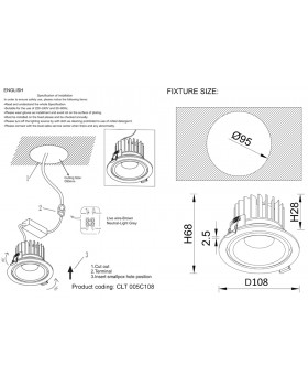 Светильник встраиваемый Crystal Lux CLT 005C108 WH-foto2