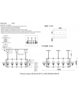 Люстра Crystal Lux NICOLAS SP12 L1600 NICKEL/WHITE-foto3
