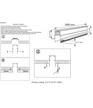 Шинопровод магнитный встраиваемый Crystal Lux CLT 0.123 01 L2000 BL-foto2