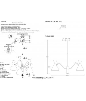 Люстра Crystal Lux JOVEN SP5 GOLD/BLACK-foto5