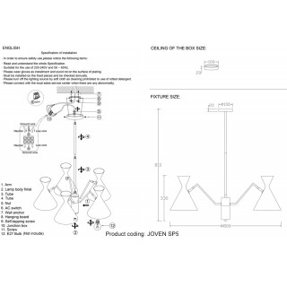 Люстра Crystal Lux JOVEN SP5 GOLD/BLACK-foto5