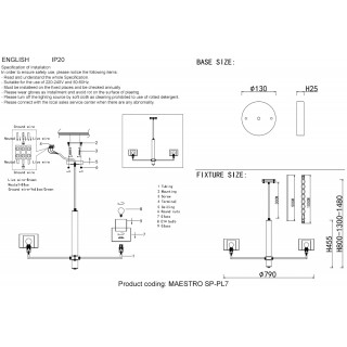 Люстры Crystal Lux MAESTRO SP-PL7 GOLD-foto3