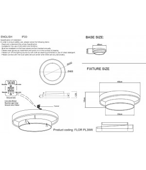 Светильник потолочный Crystal Lux FLOR PL39W LED 4000K WH-foto3