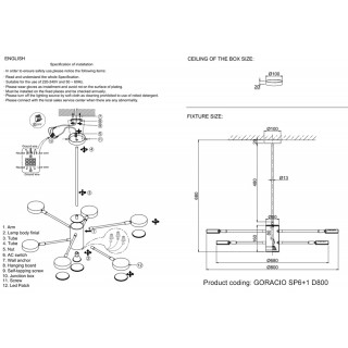 Люстра Crystal Lux GORACIO SP6+1 D800 CHROME-foto3