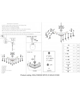 Люстра Crystal Lux HOLLYWOOD SP-PL10 GOLD D1000-foto5