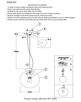 Светильник подвесной Crystal Lux HELADO SP1 D200 GOLD-foto5