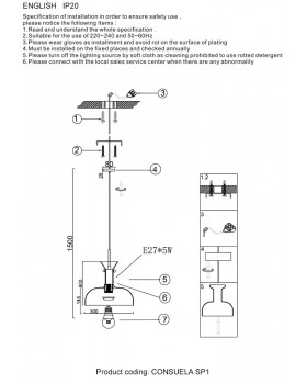 Светильник Crystal Lux CONSUELA SP1 BRASS-foto3