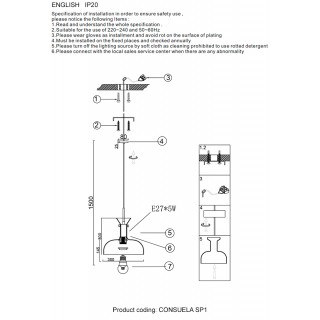Светильник Crystal Lux CONSUELA SP1 BRASS-foto3