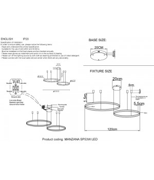 Люстра Crystal Lux MANZANA SP53W LED BLACK-foto4