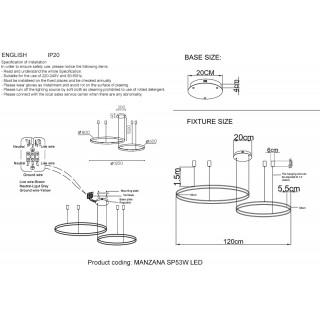 Люстра Crystal Lux MANZANA SP53W LED  BLACK-foto4
