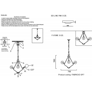 Люстра Crystal Lux FABRICIO SP7 CHROME/TRANSPARENTE-foto5