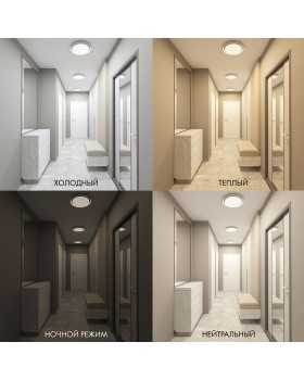 DK6516-WH Накладной светильник со встроенным светодиодом, 50W, IP 20, 3000K - 6500K, управление пульт Д/У (в комплекте) и Wi-Fi 2,4 Ггц. Эко система Tuya Smart, Яндекс.Алиса, белый, металл, полимер-foto4