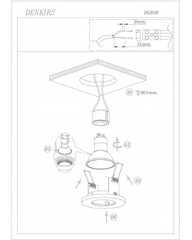 DK2030-WH Встраиваемый светильник, IP 20, 50 Вт, GU10, белый, алюминий-foto3