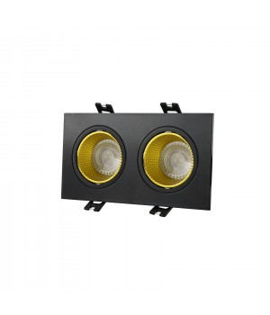 DK3072-BK+YE Встраиваемый светильник, IP 20, 10 Вт, GU5.3, LED, черный/желтый, пластик