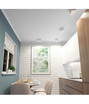 DK3085-WH+BR Светильник накладной IP 20, 10 Вт, GU5.3, LED, белый/бронзовый, пластик-foto3