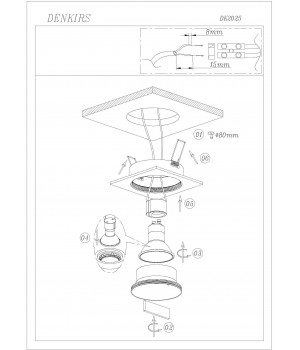 DK2025-WH Встраиваемый светильник, IP 20, 50 Вт, GU10, белый, алюминий-foto3