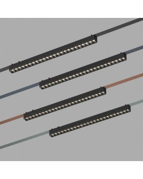 DK5572-BK Cветильник для трека-ремня Belty, серия Grill, со светодиодом, L642*W40*H45мм, 48V DC, 24W, RA90, 24°, 4000K, IP20, черный, алюминий-foto2