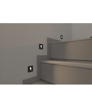 DK1014-DG Светильник встраиваемый в стену, IP 54, LED, 1 Вт, серый, алюминий-foto3