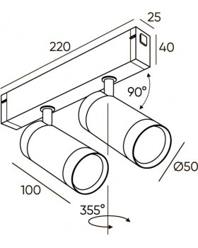 DK8012-WH Акцентный светильник SMART SPOT DOUBLE 2x9W DIM 3000K-6000K, белый-foto2