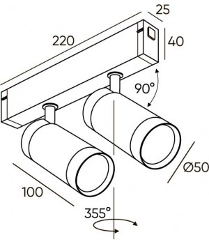 DK8012-BK Акцентный светильник SMART SPOT DOUBLE 2x9W DIM 3000K-6000K, черный-foto2