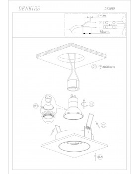 DK2019-BK Встраиваемый светильник, IP 20, 50 Вт, GU10, черный, алюминий-foto3