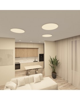 DK6524-WH Накладной светильник THIN, IP40, 50W, 3000K/4000K/6500K, переключатель цветовой температуры на корпусе, белый, полимер-foto3