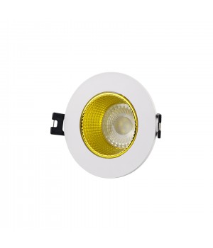 DK3061-WH+YE Встраиваемый светильник, IP 20, 10 Вт, GU5.3, LED, белый/желтый, пластик