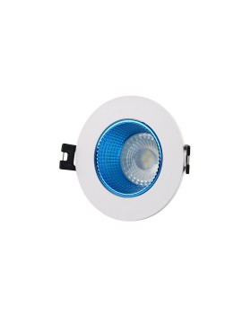 DK3061-WH+СY Встраиваемый светильник, IP 20, 10 Вт, GU5.3, LED, белый/голубой, пластик