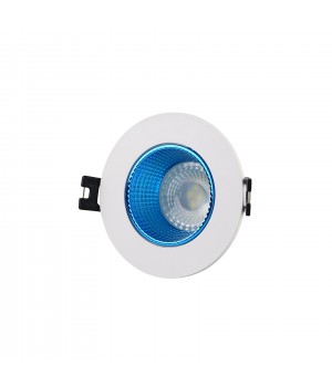 DK3061-WH+СY Встраиваемый светильник, IP 20, 10 Вт, GU5.3, LED, белый/голубой, пластик